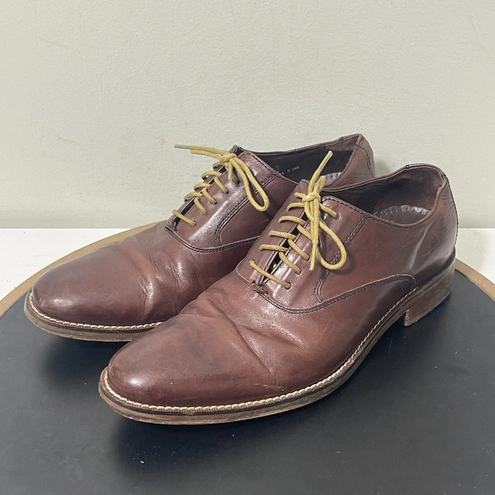 Cole Haan Oxford Shoes Men 7.5M Brown Leather Lace-Up Dress‎ Business Casual